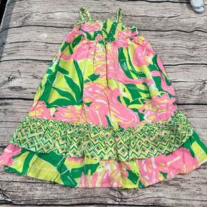 Lilly Pulitzer For Target Pink and Green Smocked Maxi Dress Size 2T